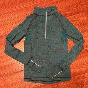 Ivivva Teal and Gray Striped Kids Sweater